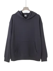 Otoño invierno pesado sudadera con capucha color sólido hombres mujeres holgado casual jersey