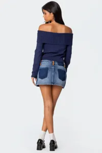 Dames truien met lange mouwen en spijkerrok set voor stijlvolle lente modekleuren.