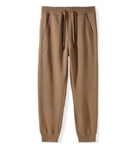 Comfortable casual sweatpants with elastic drawstring waist and cuffed hem for daily wear.