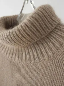 Femme pull en tricot epais a col roule automne hiver pull uni haut decontracte chic