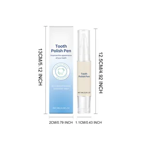 Detailed view of portable tooth polish pen, showcasing precise dimensions, 3ml capacity.
