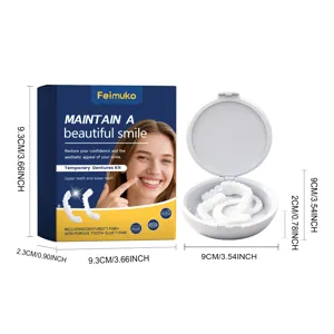 Kit de prothèses dentaires temporaires avec boîte de rangement pour un sourire éclatant.