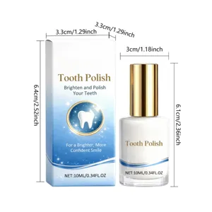 Vue détaillée du vernis à dents 10ml avec boîte, affichant les dimensions claires.