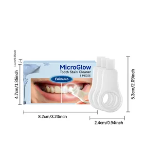 Feimuko tooth stain cleaner set with 3 pieces portable teeth cleaning tools for daily use.