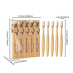 Ensemble de brosses à dents en bambou à poils ultra-doux et manche écologique pour usage quotidien.