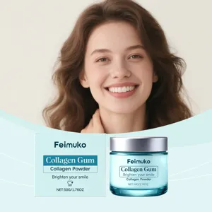 Poudre dentaire au collagène Feimuko pour nettoyage en profondeur, haleine fraîche, 50g.