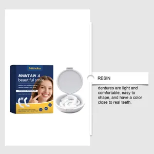 Kit de prothèses dentaires temporaires Feimuko, dents supérieures et inférieures en résine.