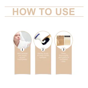 Graphique d'instruction détaillé pour la brosse à dents en bambou pour un nettoyage facile.