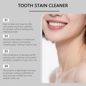 Portable tooth stain cleaner with sponge and PP material, easy to use for daily teeth cleaning.