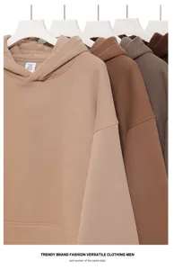 Heavyweight fleece lined hooded sweatshirt in multiple colors, casual loose fit pullover hoodie.