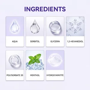 Detailed product ingredient infographic showing core active components for oral care.