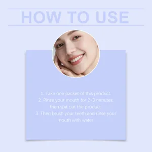 Purple mint mouthwash usage guide instruction detail image for fresh breath and oral hygiene.