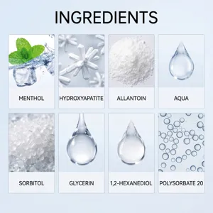 Refresh your breath with mint mouthwash detail ingredient chart showing active formula components clearly.