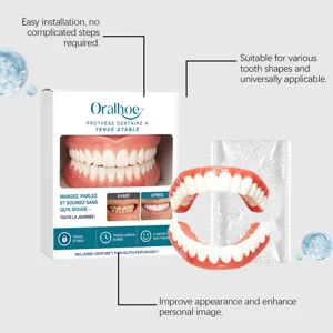 Kit cosmetico per protesi dentaria Oralhoe con tenuta stabile e aspetto naturale.