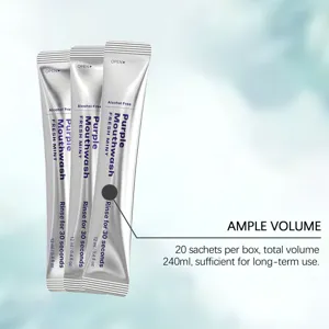 Portable fresh mint mouthwash individual travel packs oral care liquid clean breath 240ml