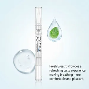 Oralhoe teeth whitening pen detail shot, portable dental care tool for clean and bright smile.