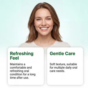 Detailed lifestyle view highlighting comfortable oral care experience and fresh breath benefits.