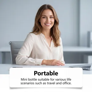 Portable mini mouthwash bottle designed for travel and office use, ensuring fresh breath.
