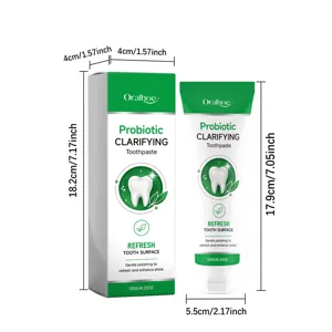 ORALHOE probiotic clarifying toothpaste set with box and tube, 120g fresh breath daily care.