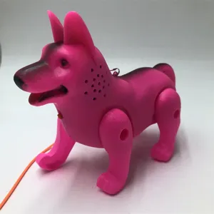 Electric walking toy dog electronic pet for kids luminous interactive cute pink puppy
