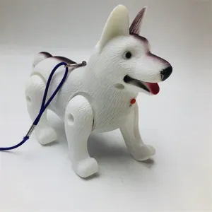 Electric walking toy puppy simulation electronic pet with lead for kids fun play white