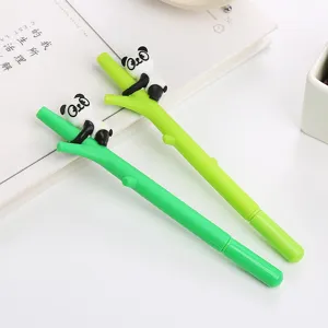 Set di penne gel panda carine design bambù verde inchiostro nero scuola ufficio cancelleria