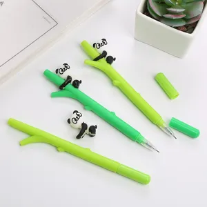 Set di penne gel panda con design in bambù, cancelleria creativa per studenti e ufficio.