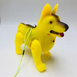 Electric walking toy dog with leash, simulation pet puppy toy for kids, fun lighting electronic toy.