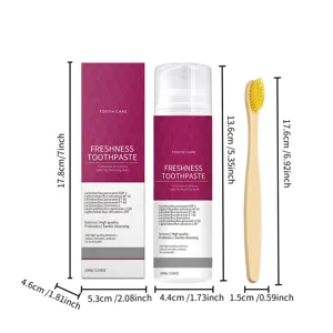 Probiotic freshness toothpaste set with bamboo toothbrush, gentle cleaning and stain removal.