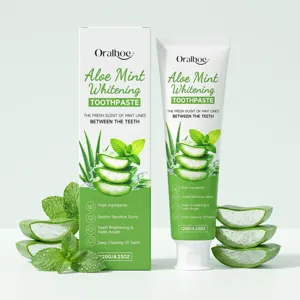 Aloe Mint Whitening Toothpaste Plant Extract Herbal Oral Care Deep Cleaning Gum Protection Fresh Breath Daily Use