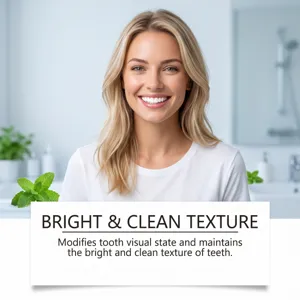 Detailed view of the teeth whitening gel pen showing bright clean texture and mint care.