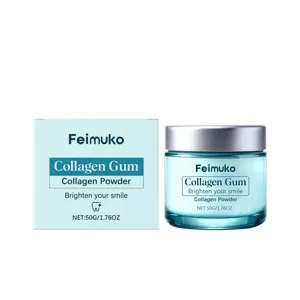 Poudre Dentaire au Collagène Feimuko Nettoyage en Profondeur Poudre Blanchiment des Dents Haleine Fraiche Soins Bucco-Dentaires