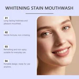 Portable whitening stain mouthwash detail with gentle formula for fresh breath and daily care.