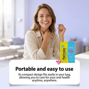 Feimuko hands-free dental floss detail, compact design for easy and portable daily oral care.