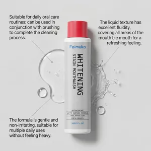 Feimuko 30ml stain removal whitening mouthwash for daily oral care, fresh breath and clean teeth.