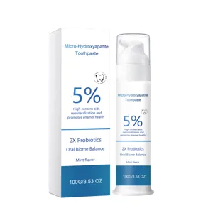 Mikro-Hydroxyapatit Probiotika Zahncreme mit Pumpspender, Minzgeschmack für Zahnpflege.