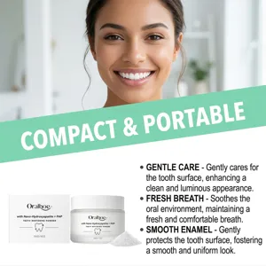 Oralhoe Teeth Whitening Powder 30g with Nano-Hydroxyapatite for bright clean smile care.