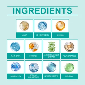 Oral care pen ingredient details graphic showing key active formulas for teeth whitening.