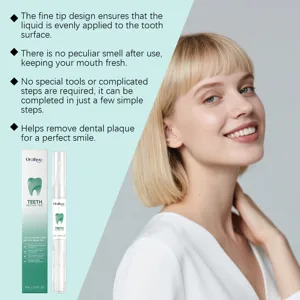 Oralhoe teeth repair pen detail showcasing clean whitening formula and easy application steps.