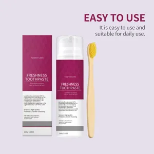 Freshness toothpaste with probiotic formula and pump bottle for daily oral care and gentle cleaning.