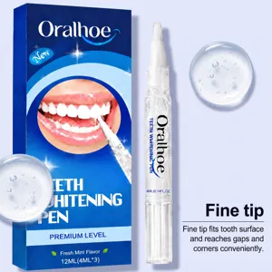 Teeth whitening gel pen fine tip fresh mint flavor gentle cleaning oral care tool detail view