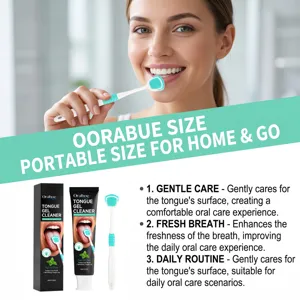 Oralhoe tongue cleaner gel set with soft brush for gentle oral care and fresh breath everyday.