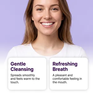 Detailed view of gentle toothpaste with mint extract for smooth and refreshing brushing.