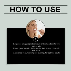 Instruction guide showing proper mint toothpaste brushing steps for daily oral care routine.