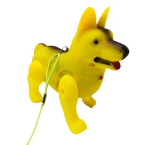 Electric walking puppy toy with leash, interactive electronic pet for kids and toddlers.