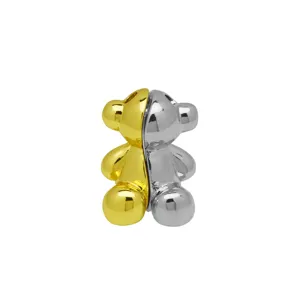 Magnetischer Bär-Halskettenanhänger in Gold und Silber mit Metallic-Oberfläche