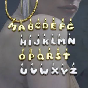 Ciondolo Lettera Inglese Palloncino Bubble Hip Hop Rame DIY Nome Ciondolo Solo Senza Catena Oro Argento Gioielli Accessorio