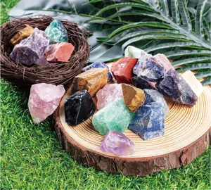 Set di pietre di cristallo grezze minerali curativi per decorazione e diffusore di aromi.