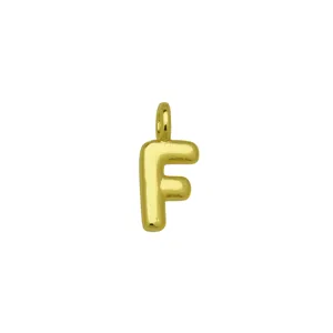 Ciondolo lettera F palloncino oro hip hop DIY collana fascino accessorio gioiello regalo