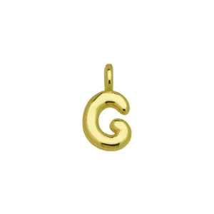 Ciondolo lettera G a palloncino 3D dorato, stile hip hop accessorio collana DIY dettagli.